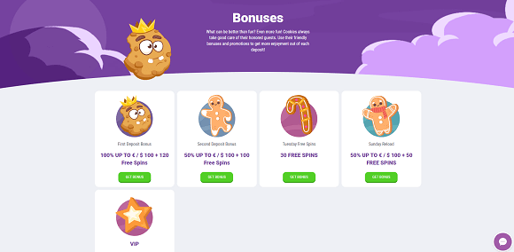 Cookie Casino bonus